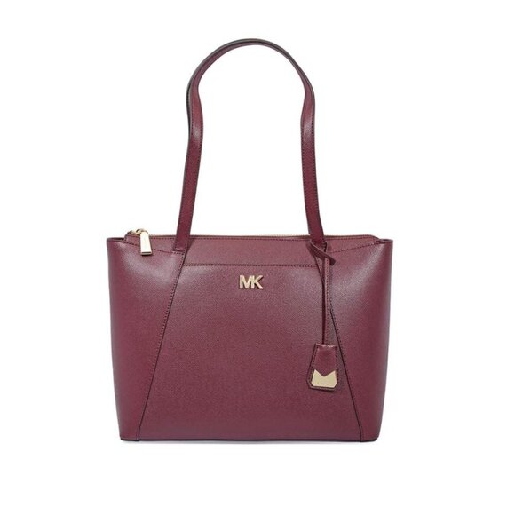 MICHAEL Michael Kors Handbags - MICHAEL Michael Kors Oxblood Maddie Medium Crossgrain Leather Tote Bag